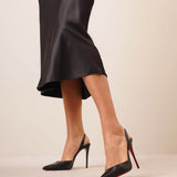 O Kate 100 sling black leather pumps