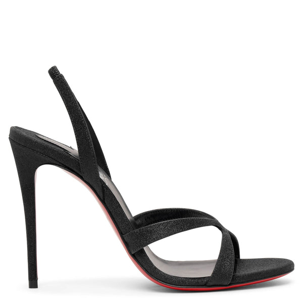 Emilie 100 black glitter sandals
