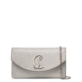 Loubi54 silver glitter wallet on chain