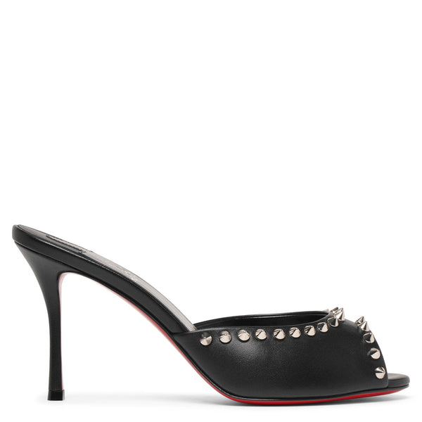 Me Dolly 85 black leather spikes mules