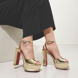 Amali Alta 130 metallic platform sandals