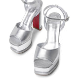 Amali Alta 130 silver leather sandals