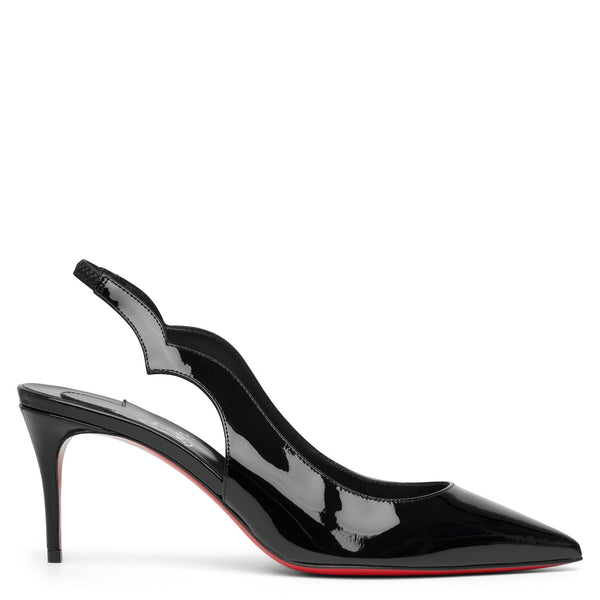 Hot Chick sling 70 patent black pumps