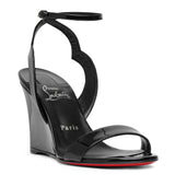 Zeppa Chick 85 black patent wedge sandals