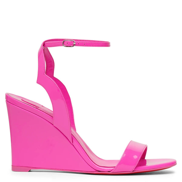 Zeppa Chick 85 pink patent wedge sandals
