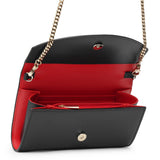 Loubi54 wallet on chain black gold clutch bag