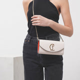 Loubi54 wallet on chain leche silver clutch bag
