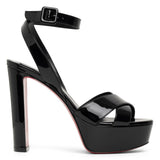 Supramariza 130 black patent leather sandals