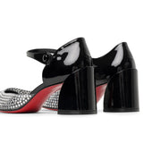 Miss Mj Strass 55 black patent pvc pumps