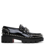CL Moc black spikes leather flats