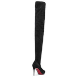 Kate Botta Alta 85 black suede stretch boots