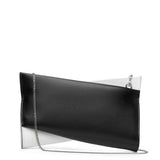 Loubitwist small black and white clutch bag