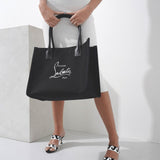 Nastroloubi E/W large black canvas tote bag