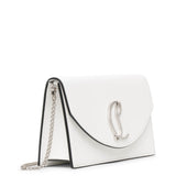 Loubi54 white leather clutch bag