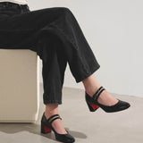 Miss Jane 55 black patent pumps