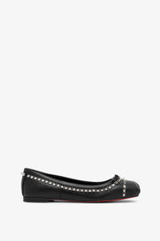 Mamadrague black leather spikes flats