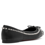 Mamadrague black leather spikes flats