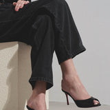 Me Dolly 85 black leather mules