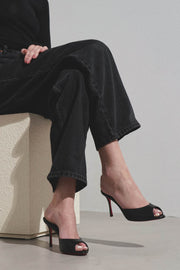 Me Dolly 85 black leather mules