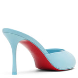 Me Dolly 85 blue leather mules