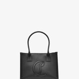 By my side E/W black leather tote bag