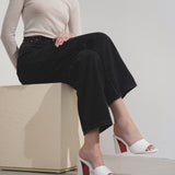 Jane 85 white leather mules