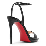Loubi Queen 120 black leather sandals