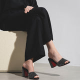 Jane 85 black strass mules