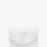 Loubi54 small white leather crossbody bag