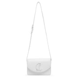 Loubi54 small white leather crossbody bag