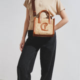 By My Side mini raffia tote bag