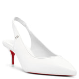 Sporty Kate 55 white leather slingbacks