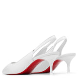 Sporty Kate 55 white leather slingbacks