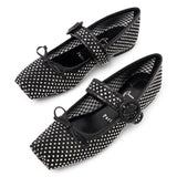Mamastrapitina black mesh ballerinas