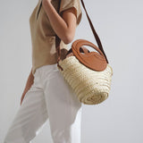 Biloumoon small brown raffia bag