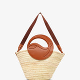 Biloumoon medium brown raffia bag