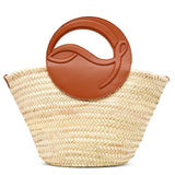 Biloumoon medium brown raffia bag