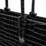 Cabata black calf ali zipper tote bag