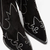 Santigag 85 strass black suede boots