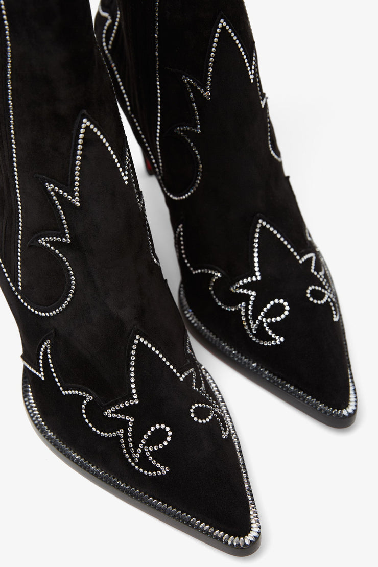 Santigag 85 strass black suede boots