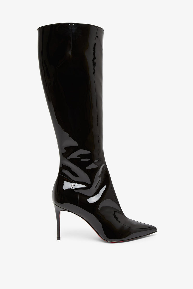 Sporty Kate 85 black patent boots