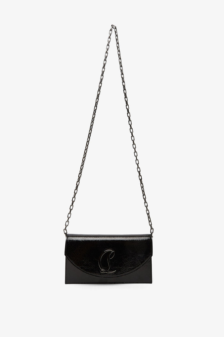 Loubi54 black glitter clutch