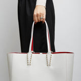 Cabata soft white leather tote bag