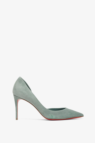 Iriza 85 sage green suede pumps