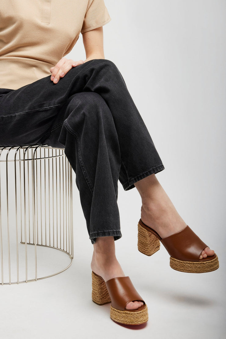 Calakala 85 brown leather espadrilles