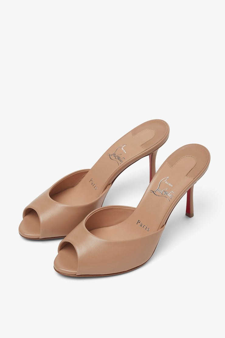 Me Dolly 85 beige leather mules