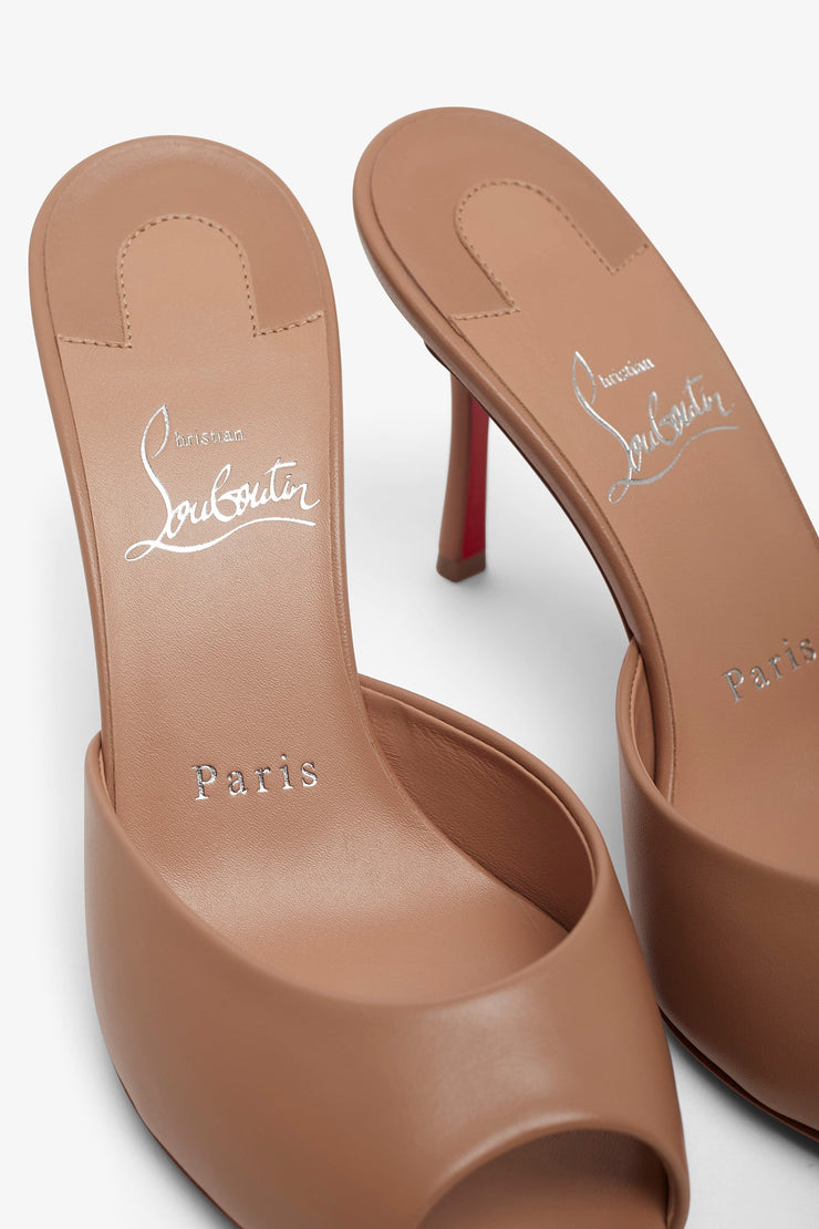 Me Dolly 85 beige leather mules