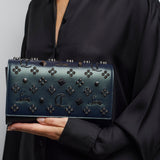 Paloma dark green leather clutch