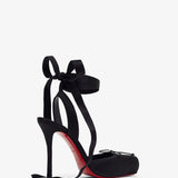 Cassia lace up 100 black satin pumps