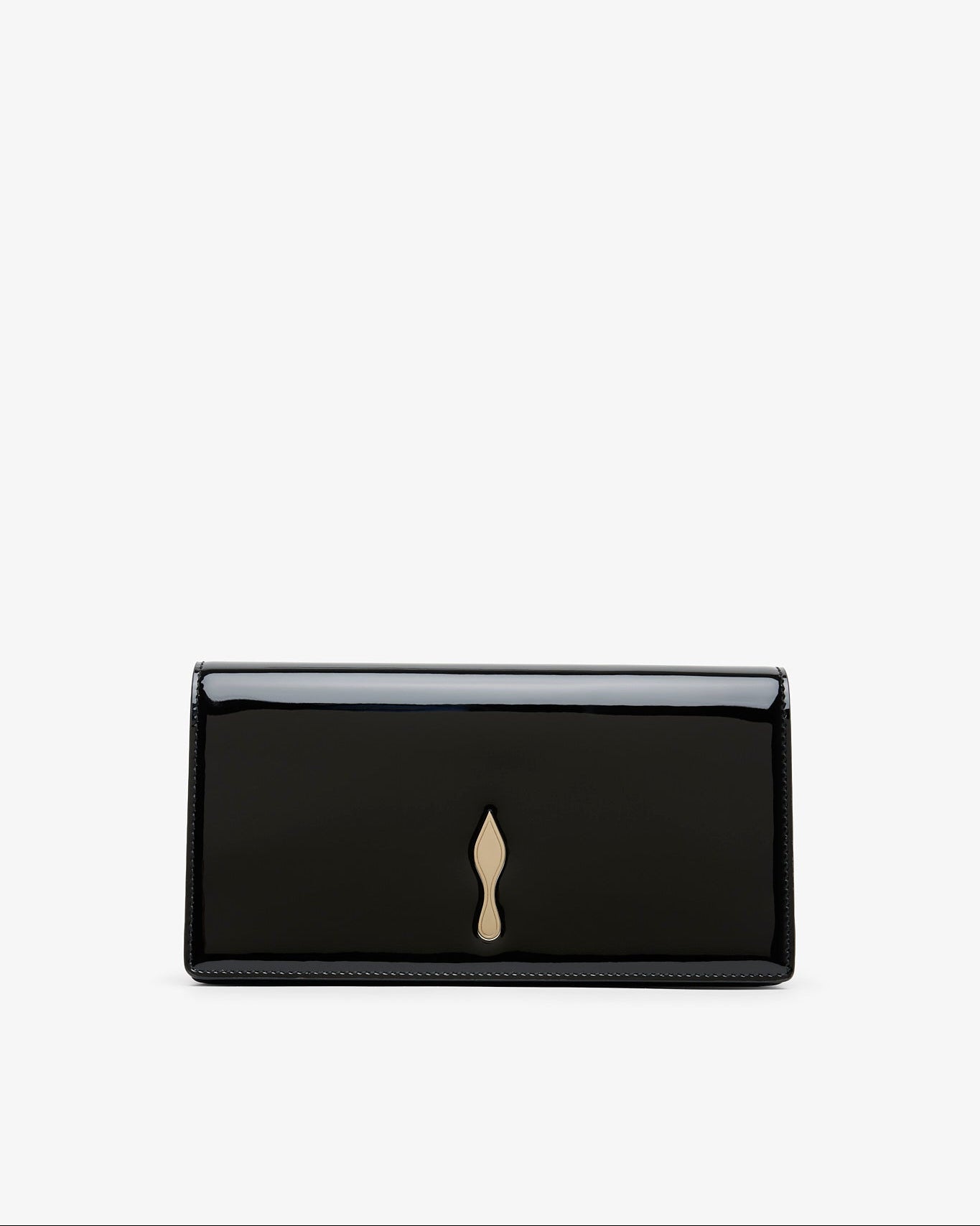 Black wallet with a gold emblem on a white background